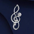 Elegant Music Note Brooch With Rhinestones for Men and Women