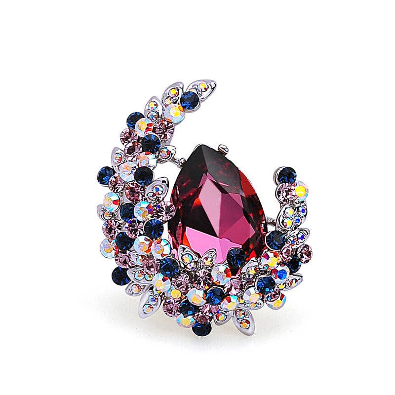 Crystal Moon Brooch For Women Stylish All-Season Accessory