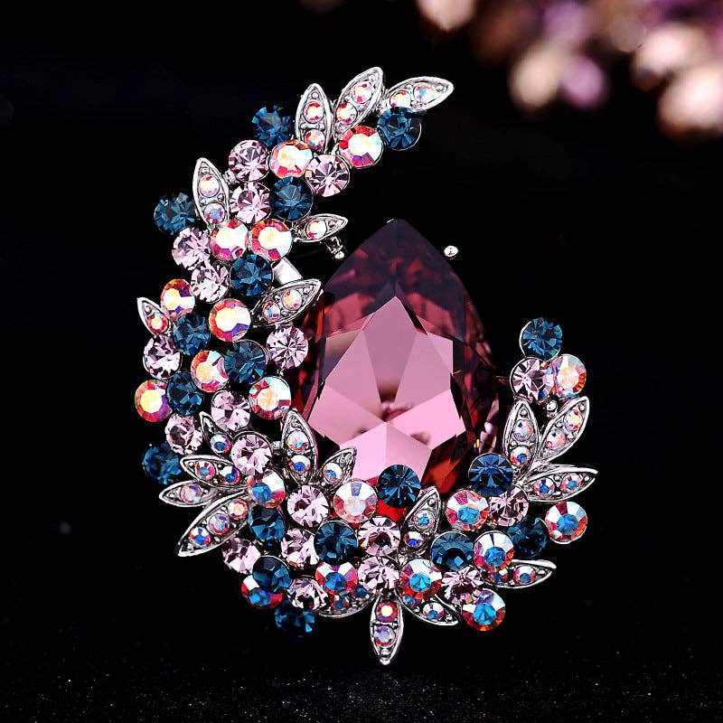 Crystal Moon Brooch For Women Stylish All-Season Accessory