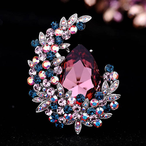 Crystal Moon Brooch For Women Stylish All-Season Accessory