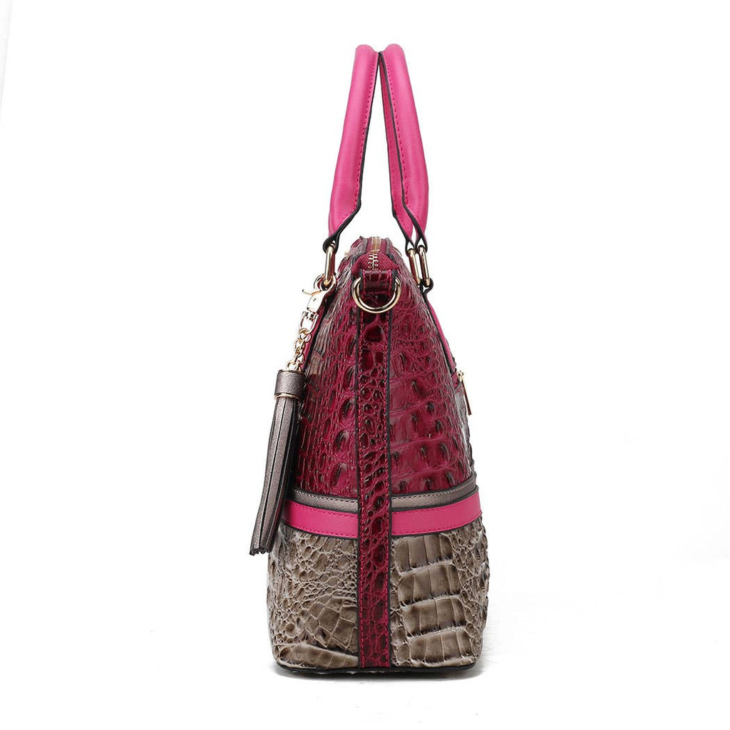 Autumn Crocodile Skin Tote Bag with Wallet by Mia k