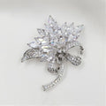 Exquisite Floral Brooch Luxury Blue Flower Pin for Women