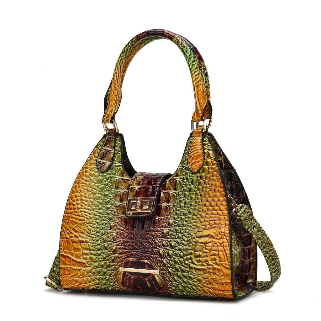 MKF Ava Gradient Rainbow Faux Crocodile Embossed Tote Bag